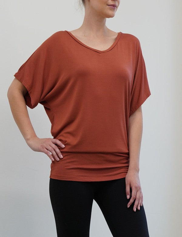 BAMBOO side ruched tunic top