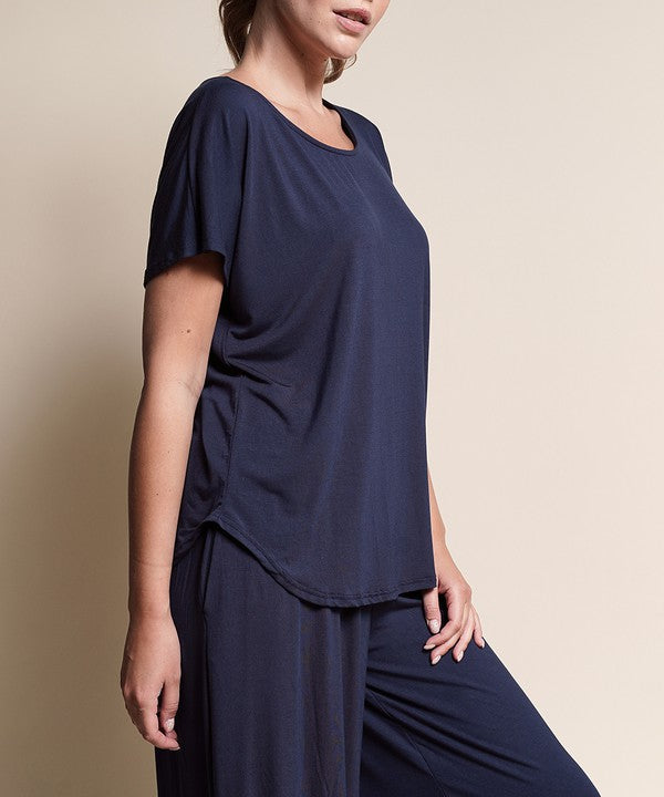 BAMBOO dolman short sleeve top