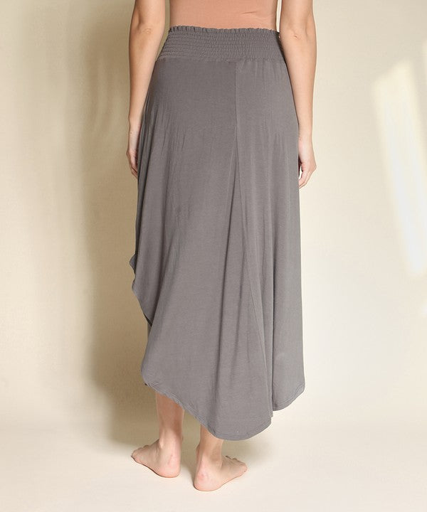 BAMBOO smocked waist maxi skirt