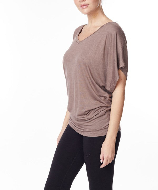 BAMBOO side ruched tunic top