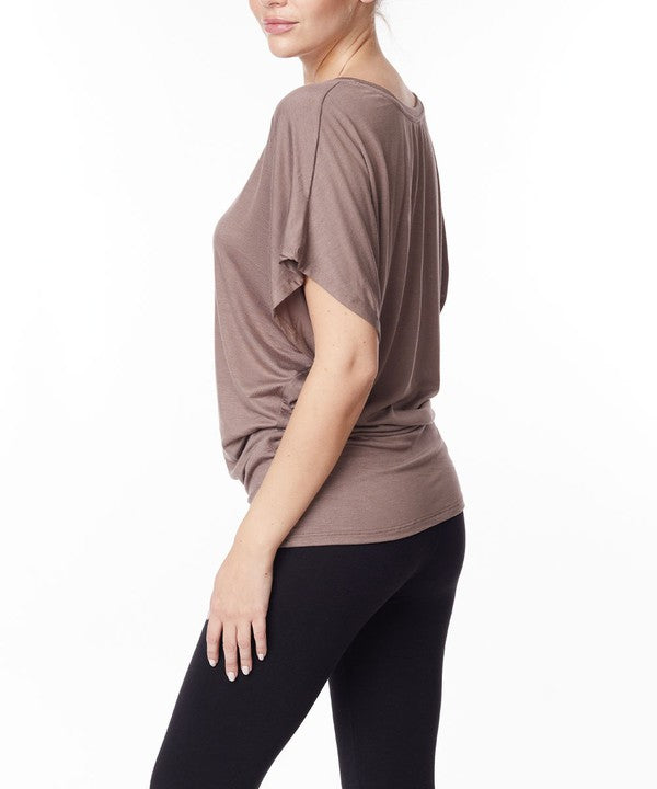 BAMBOO side ruched tunic top