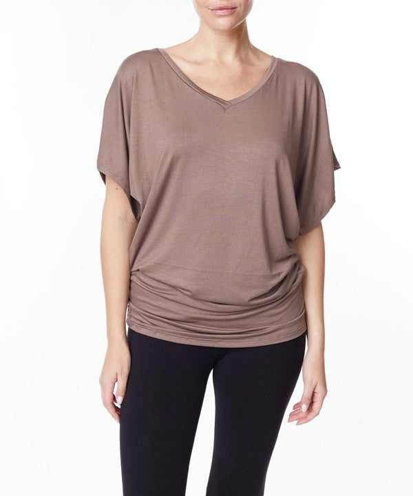 BAMBOO side ruched tunic top