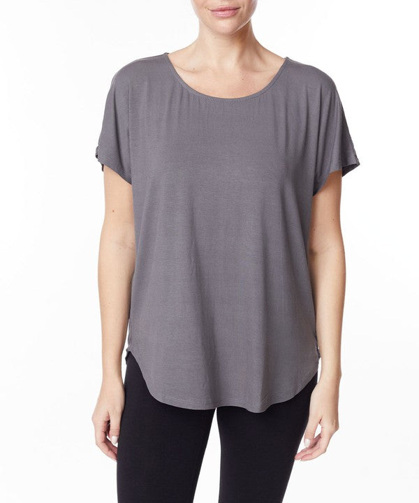 BAMBOO dolman short sleeve top