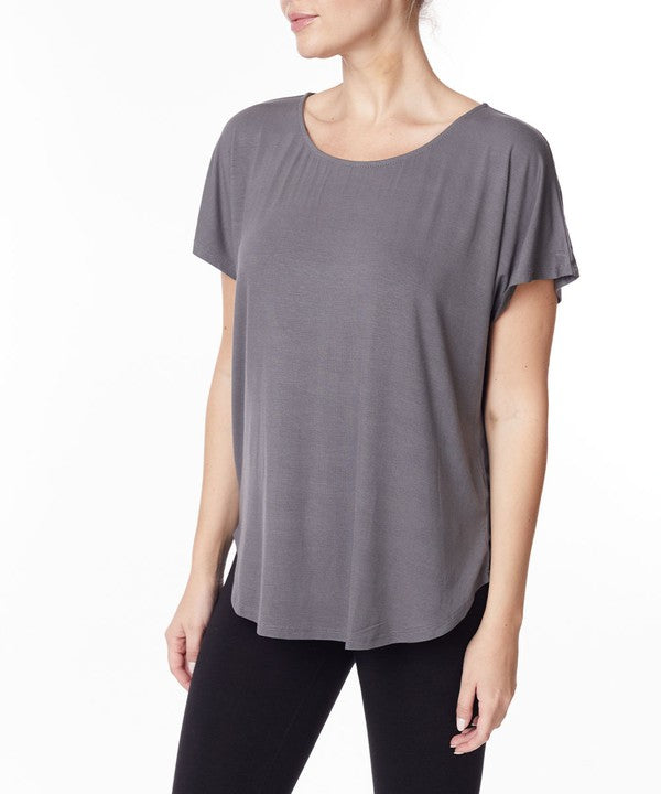 BAMBOO dolman short sleeve top