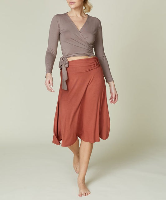 BAMBOO flared midi skirt