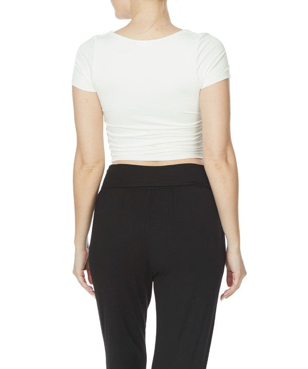 BAMBOO double layer crop tee