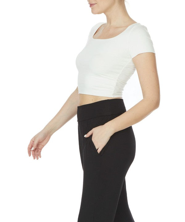 BAMBOO double layer crop tee