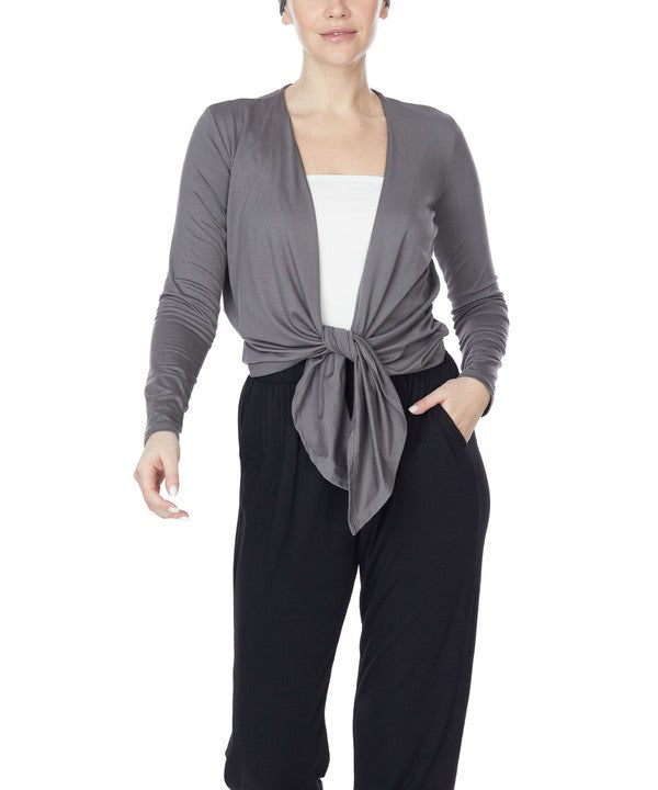 BAMBOO tie front cardigan