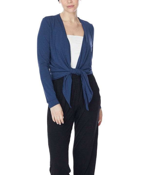 BAMBOO tie front cardigan