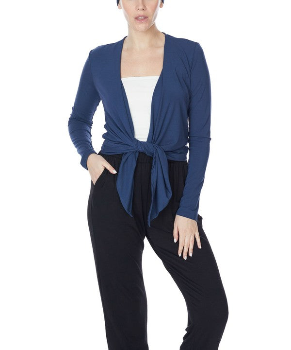 BAMBOO tie front cardigan