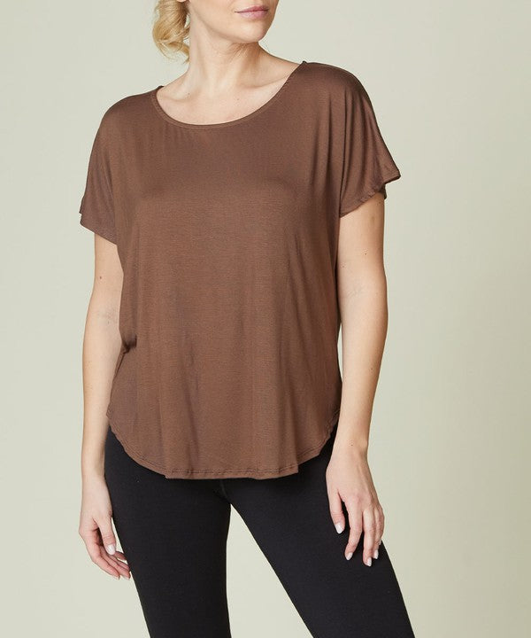 BAMBOO dolman short sleeve top