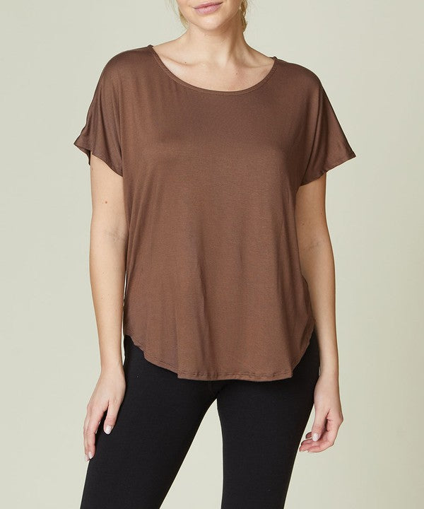 BAMBOO dolman short sleeve top