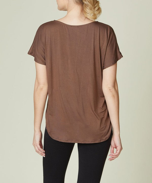 BAMBOO dolman short sleeve top