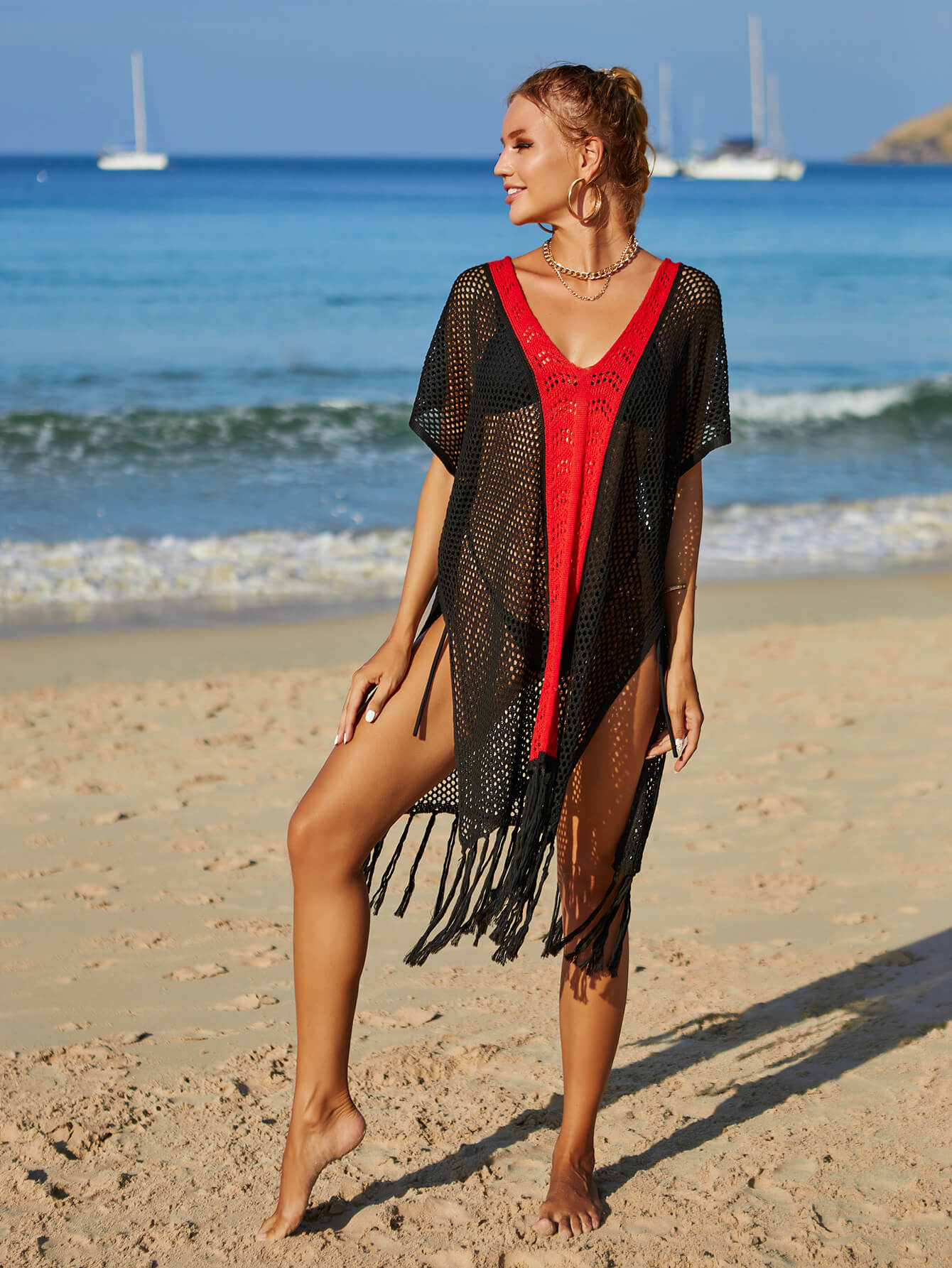 ON THE FRINGE contrast trim cover-up