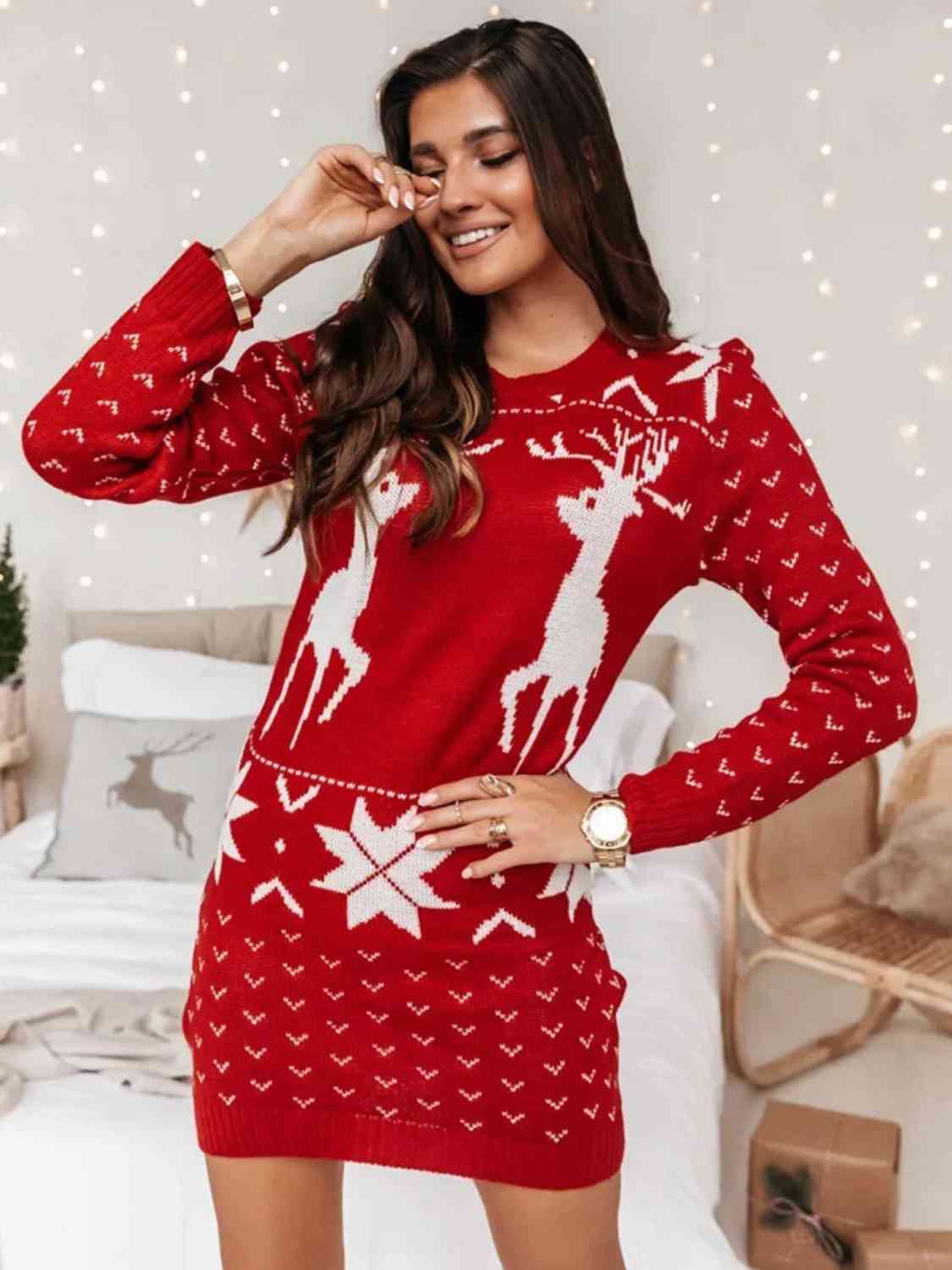 REINDEER sweater dress